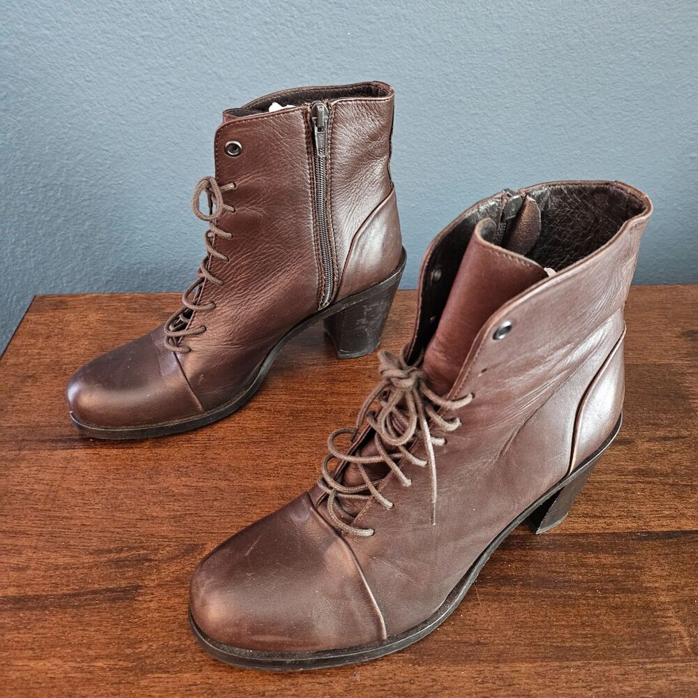 BOEMOS Italy 100% leather Womens Shoes Oxford Lace Up Ankle bootie boots Sz 7-37